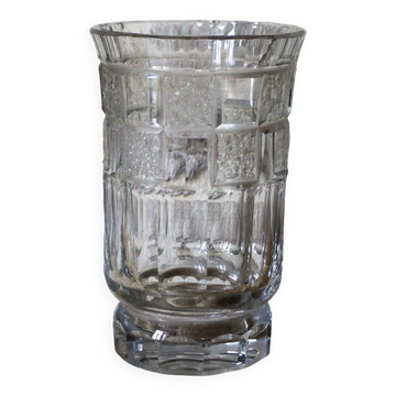 Cut crystal vase by A. Houillon (1885-1954)