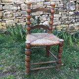 Brutalist straw chair