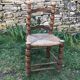 Brutalist straw chair