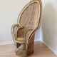 Vintage Peacock Cobra Chair / 1970s  King Rattan Chair in Emmanuelle Style