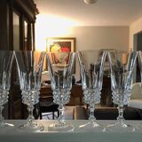 6 Arques crystal champagne flutes