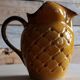 Vintage "Mireille" honey yellow ceramic pitcher – Tufted decor
