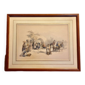 Old lithograph Fountain of the Virgin, Nazareth after David Roberts 20th century