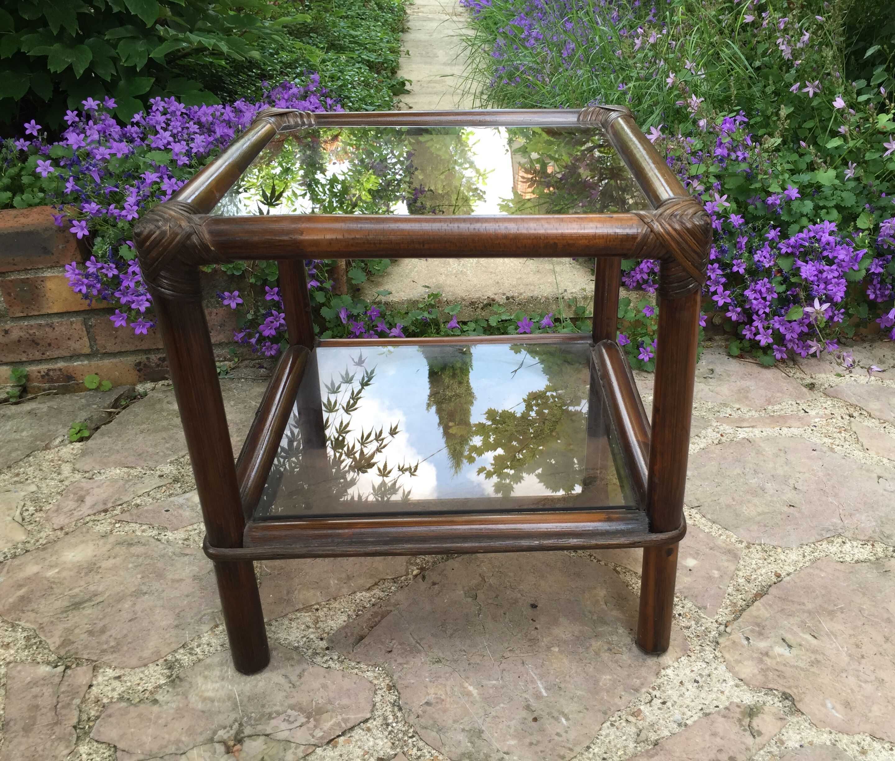 Coffee table piece of rattan sofa