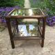 Table basse bout de canapé en rotin