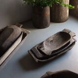 Small rustic carved wooden bowl