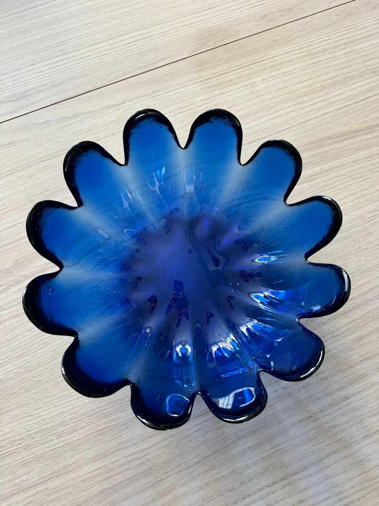 Vintage blown glass fruit bowl
