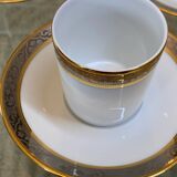 Trio of Limoges Sologne Porcelain Cups and Saucers