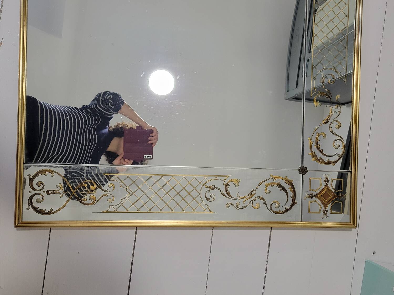 Eglomise brasserie mirror, late 19th century