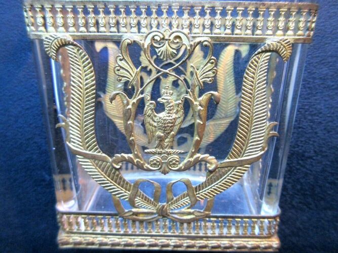 Vase en cristal Baccarat et bronze doré à l'or, style Empire, Aigle couronné