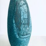 Art ceramics sgraffito table lamp attributed to Alvino Bagni for Raymor, Italy, 1960s.