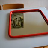 80s red post-modernist mirror dim: 60 x 60 cm