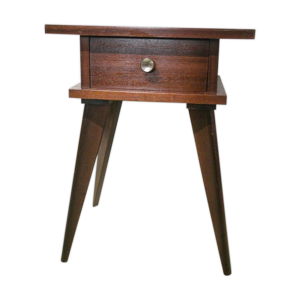 table de chevet vintage aux pieds compas