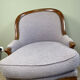 Fauteuil Louis Philippe  en bois et tissu lilas