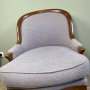 Louis Philippe armchair in wood and lilac fabric