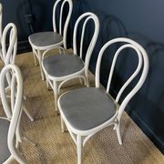 Set of 6 Thonet-type curved wooden bistro chairs