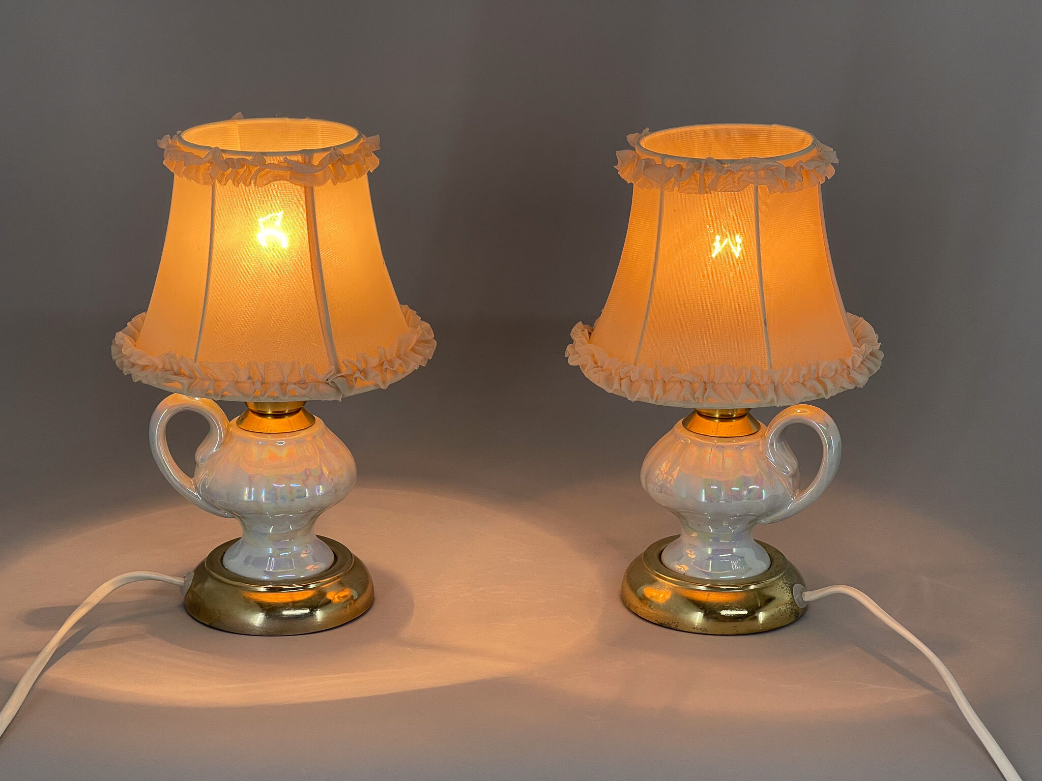 Pair of 1970s Ceramic Table or Bedside Lamps