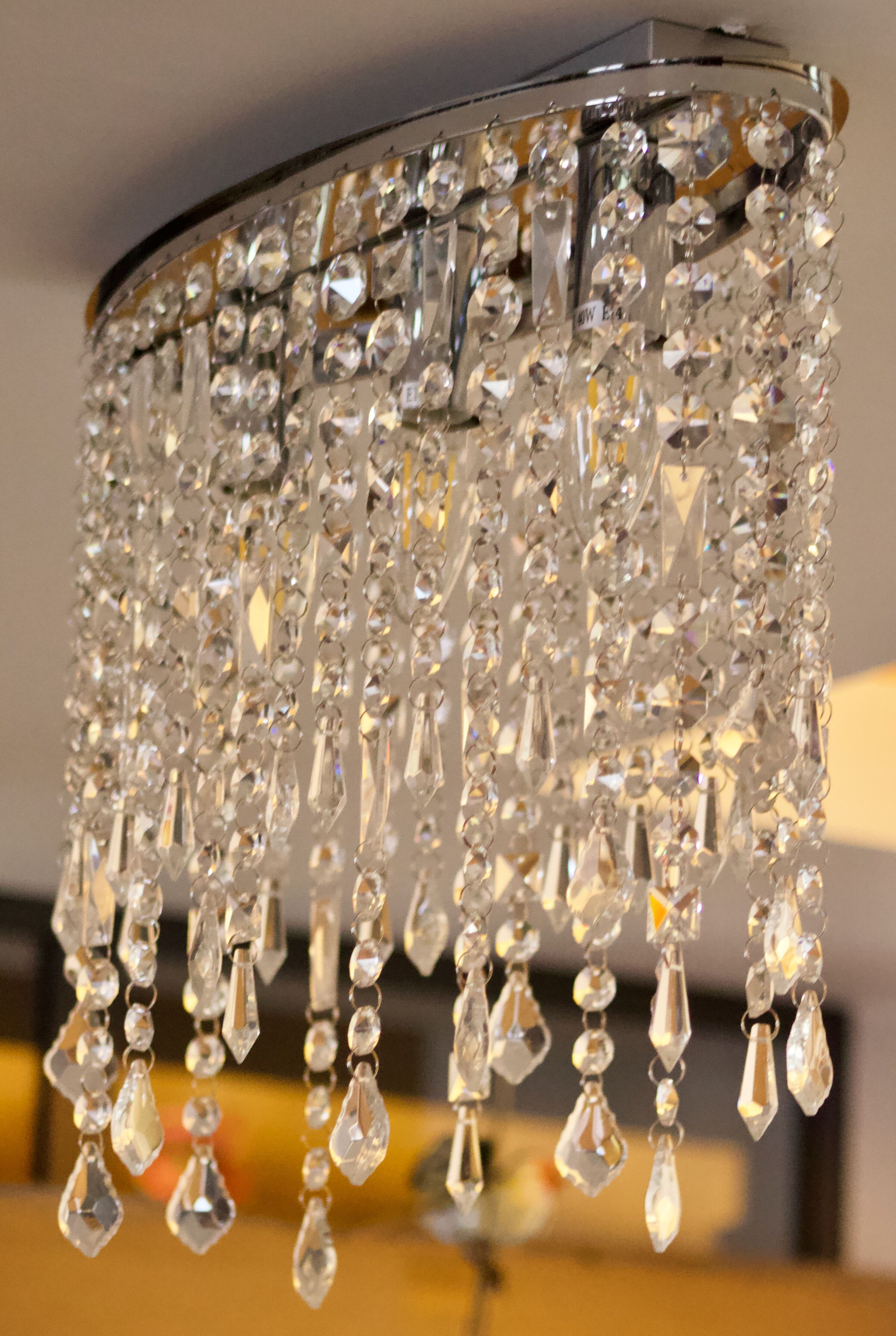 Minimalist glass fringe ceiling light