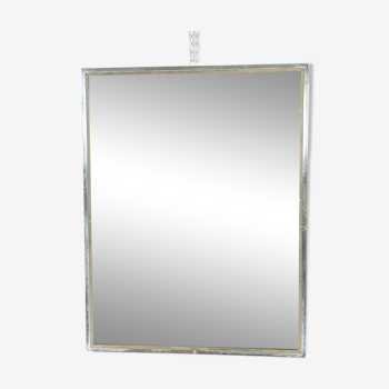 Italian vintage Romeo Rega chrome and brass mirror from 70s