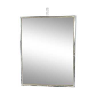 Italian vintage Romeo Rega chrome and brass mirror from 70s