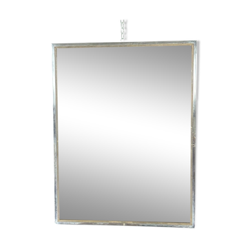 Italian vintage Romeo Rega chrome and brass mirror from 70s