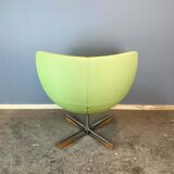 Lounge chair "Planet" by Stokke, chrome and lime green fabric cover, mid-century