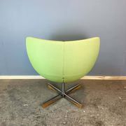 Lounge chair "Planet" by Stokke, chrome and lime green fabric cover, mid-century