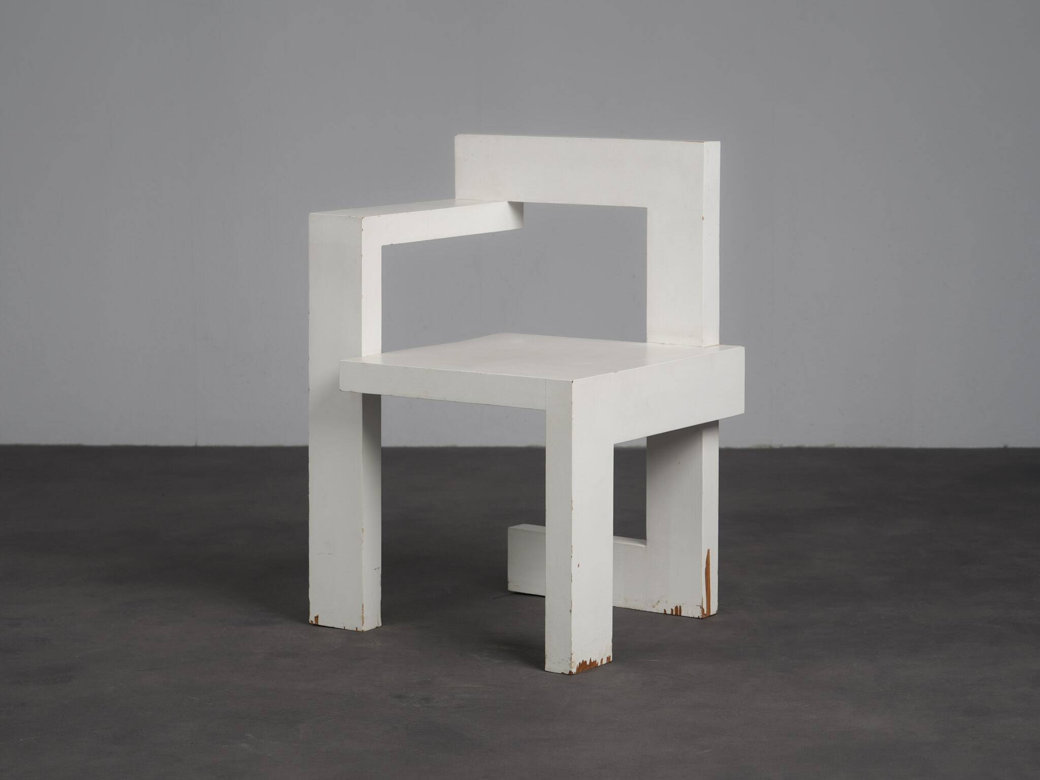 Asymmetrical modernist wooden chair, Netherlands, 1970s