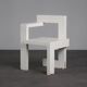 Asymmetrical modernist wooden chair, Netherlands, 1970s