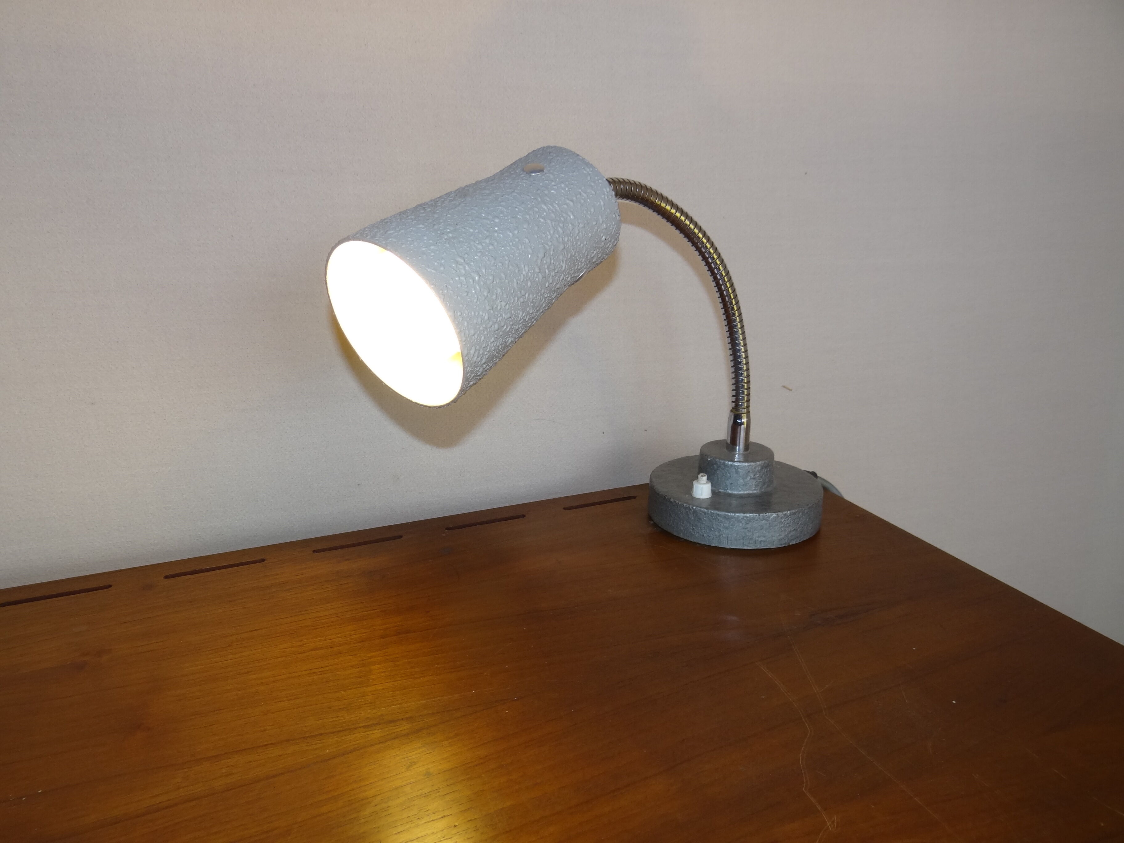 desk lamp, 1960 grey, granite paint