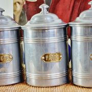 Set of 5 aluminum spice jar Tournus France