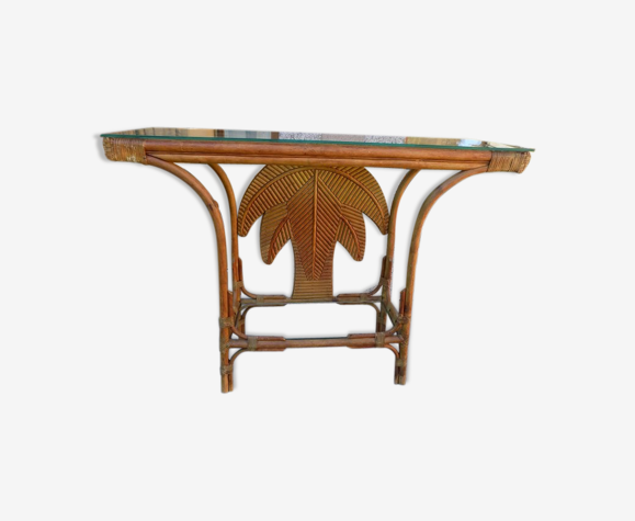 Italian Palm 1960 Wicker console
