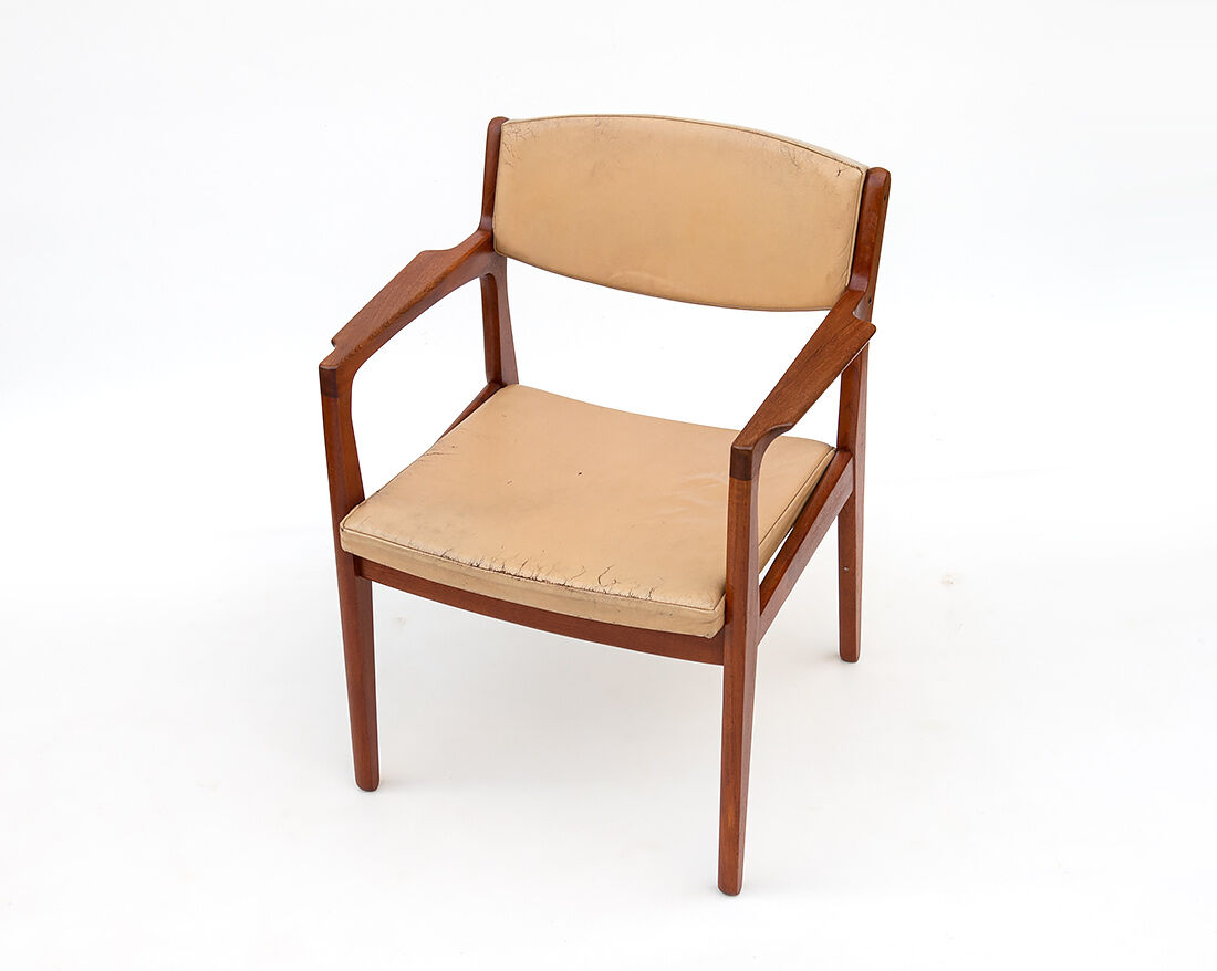 Danish Modern Teak & Leather Armchair by Erik Buck for Ørum Møbelfabrik