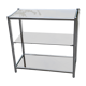 Console/étagère sur pied en acier chromé et verre fumé