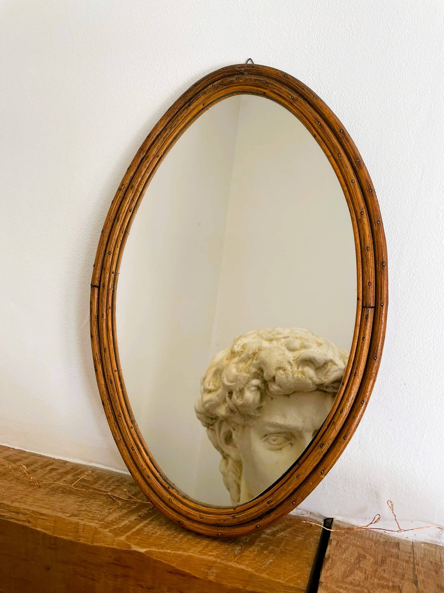 Miroir rotin vintage