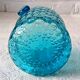 Ice bucket optical turquoise glass, vintage crystal
