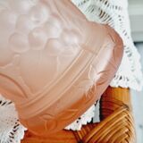 Pink frosted glass bottle, empoli italy