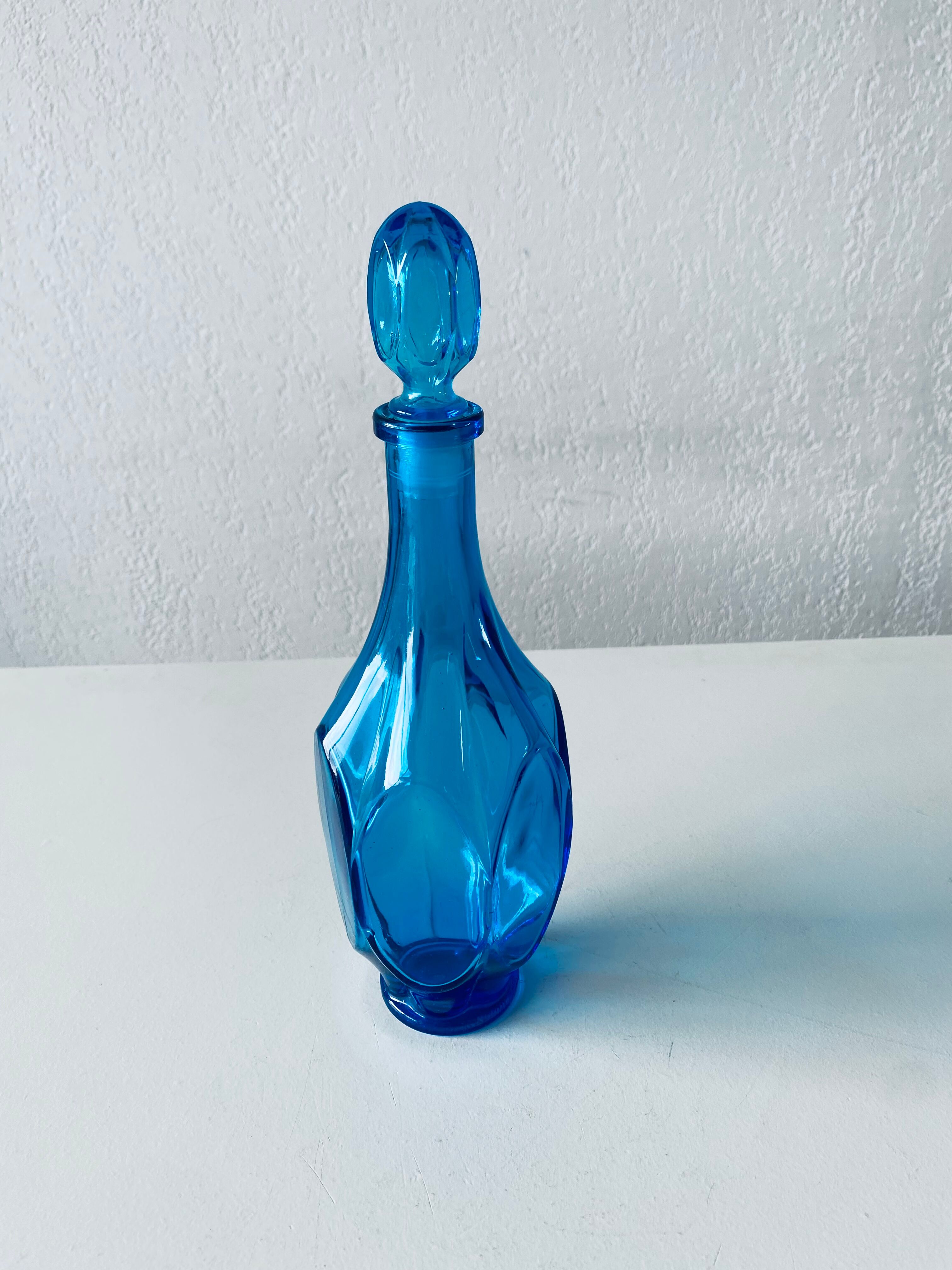 Blue glass decanter