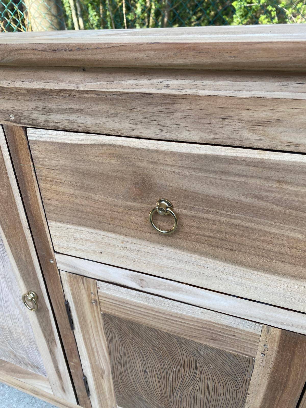 Renovated Scandinavian sideboard in solid raw oak 180cm