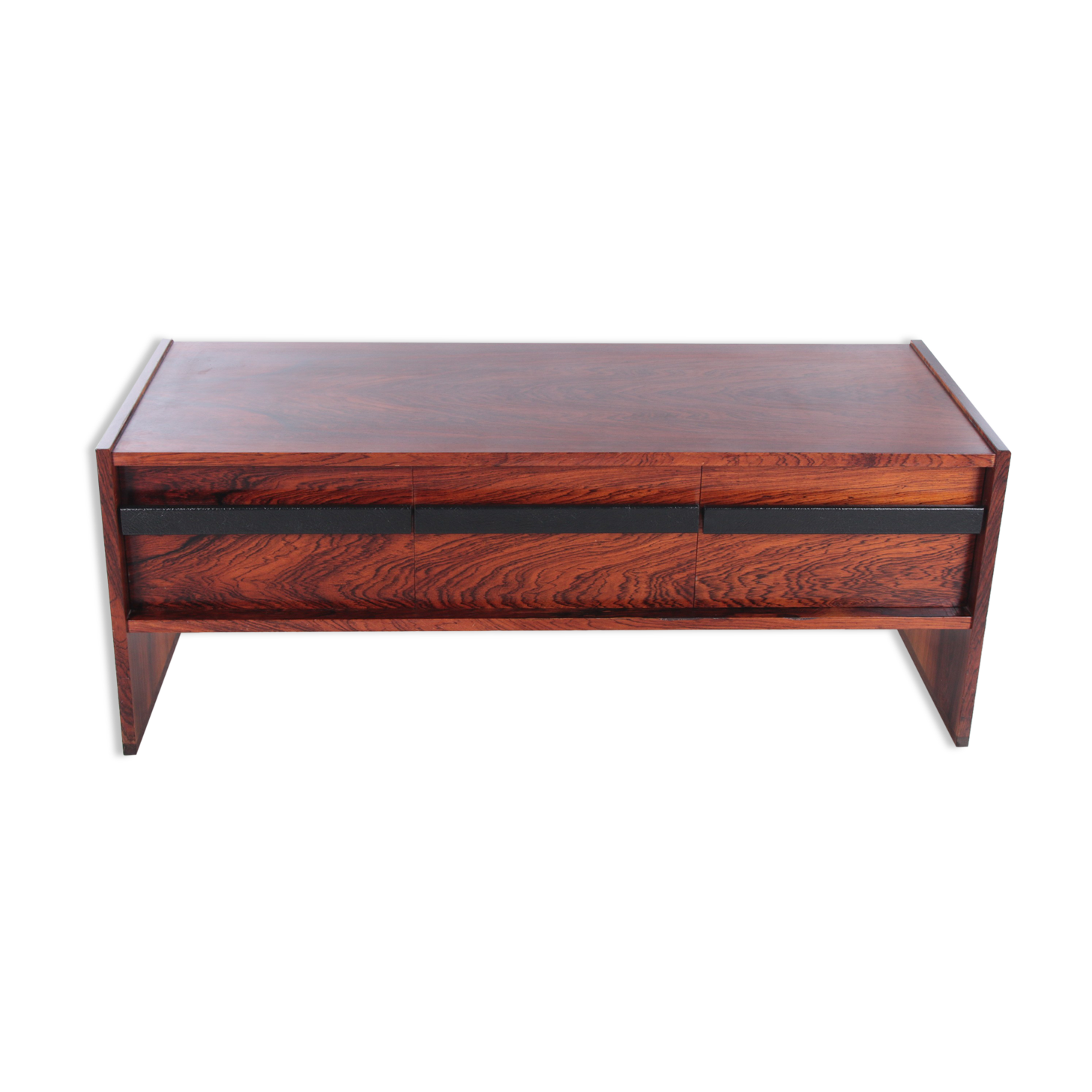 Low sideboard or TV cabinet made of Pallisander wood from the 1960s, Sweden.