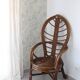 Fauteuil feuille bambou et rotin 1970 vintage