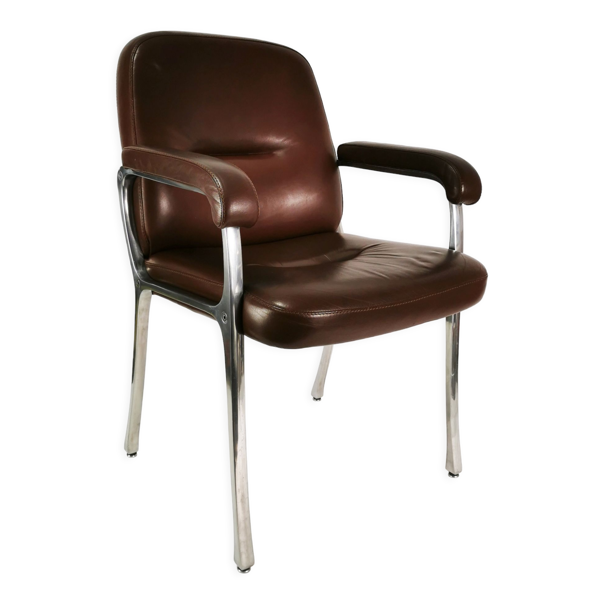 Modernist leather desk chair, germany, 1970s