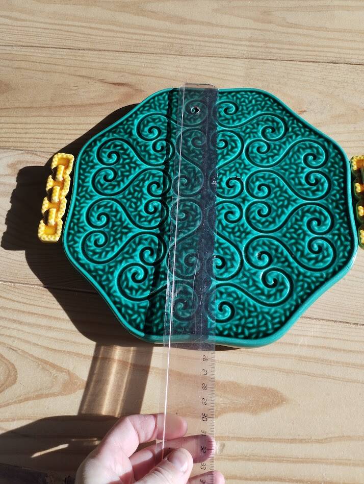 flat dish in slipware