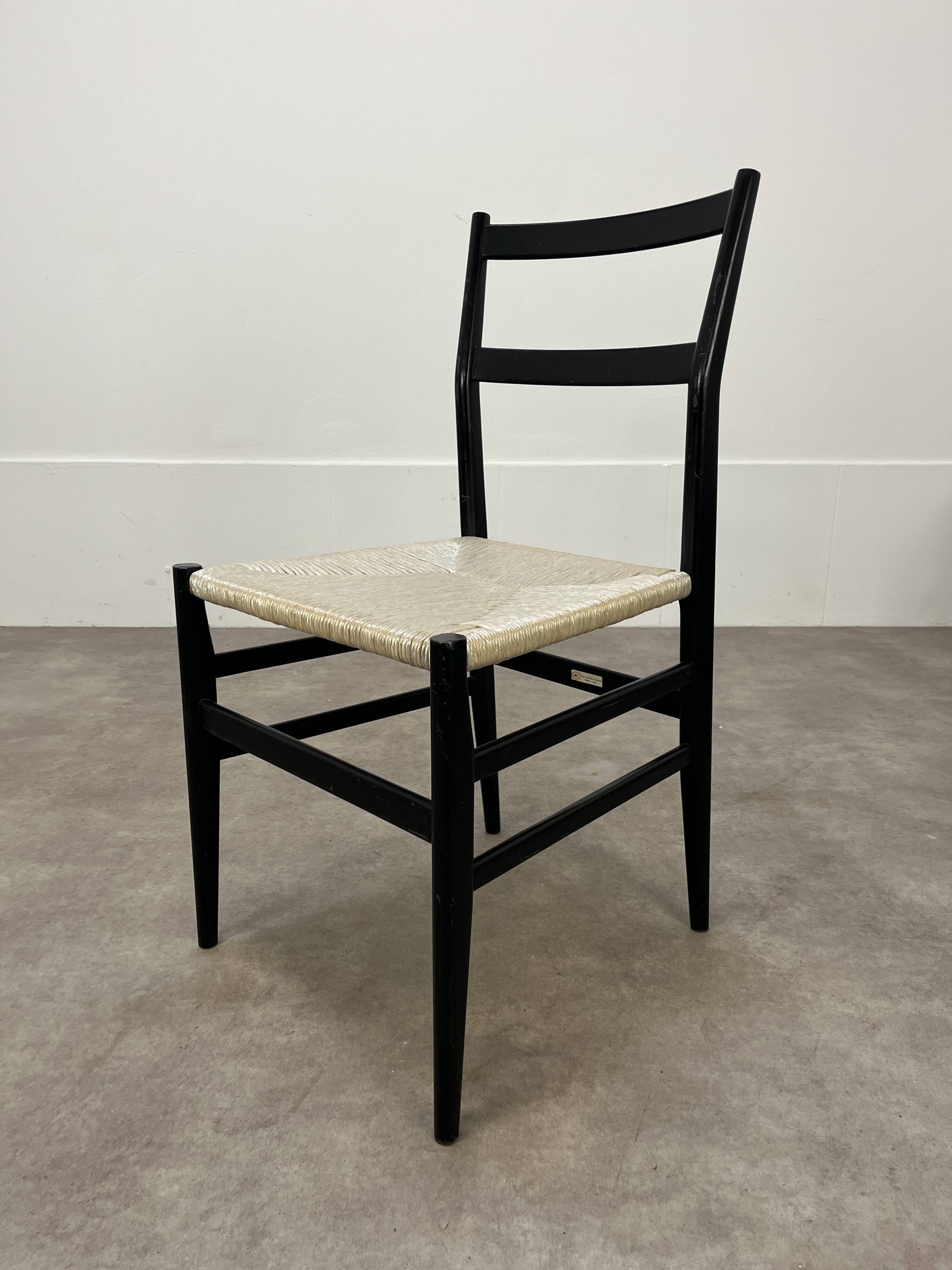 6 Leggera chairs by Gio Ponti for Cassina, Italy, first edition