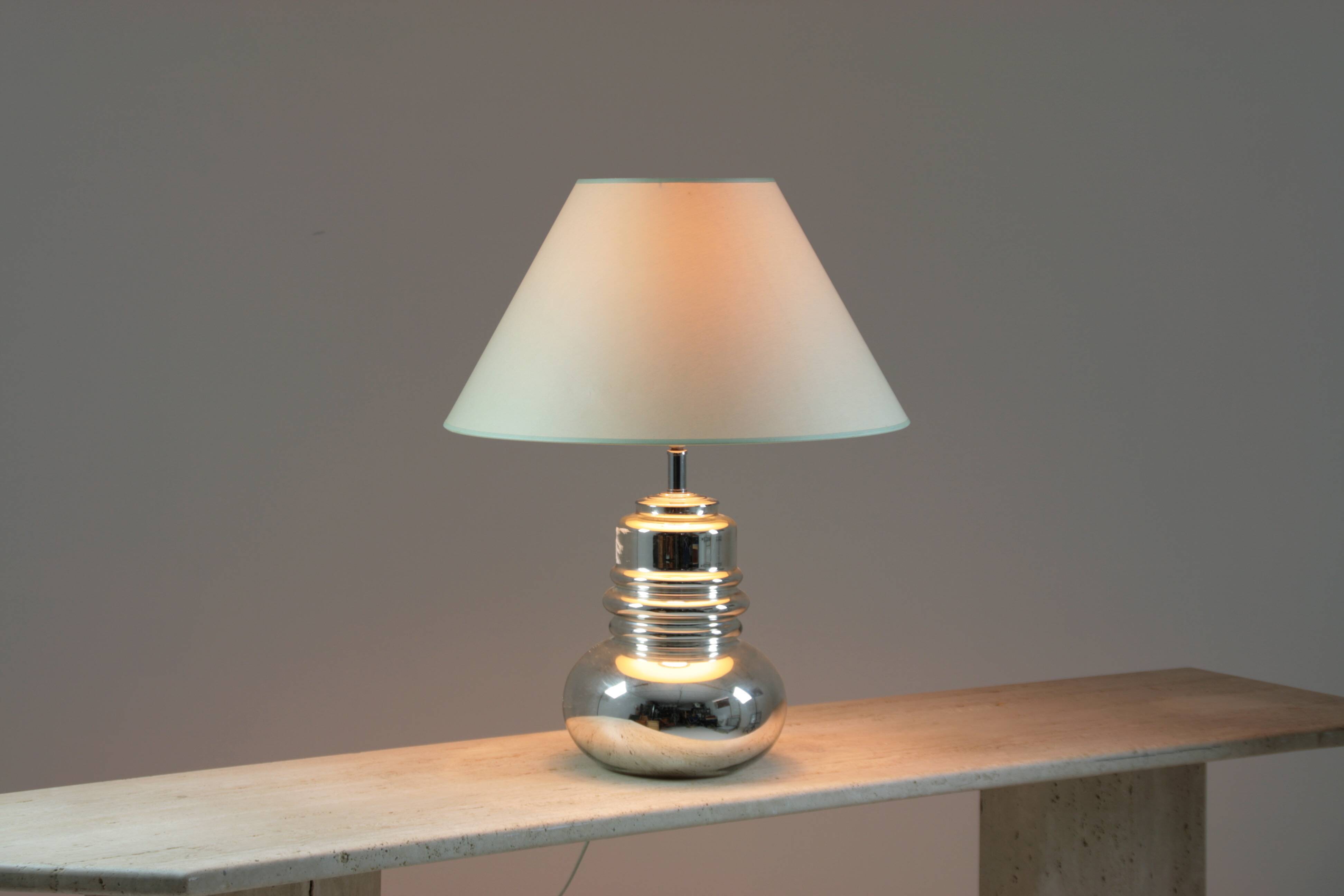 Vintage eglomisé glass lamp, 1970