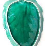 GREEN SLURRY LEAF DISH MADE IN FRANCE IN VALLAURIS