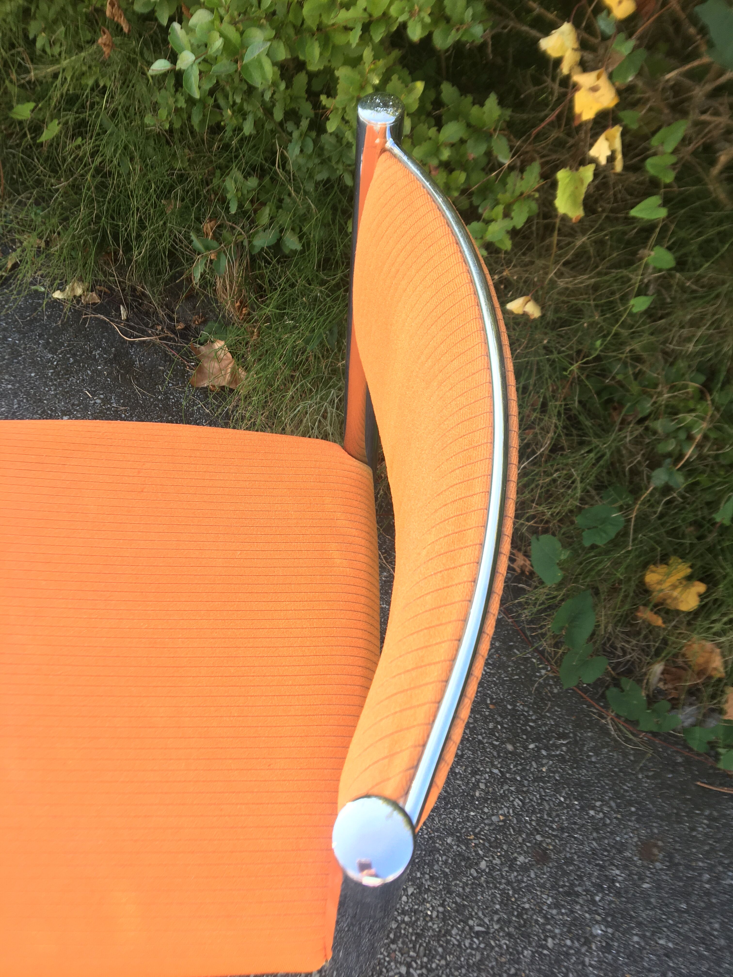 Ensemble 3 chaises acier chromé avec 1 tabouret 70’s
