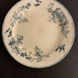 6 old blue flat plates La Samaritane Terre de Fer