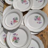 Set of 12 flat plates Digoin Sarreguemines