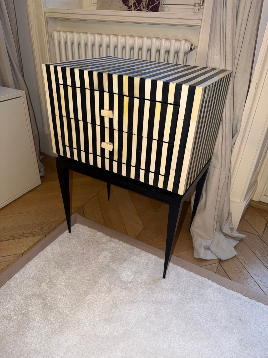 Graphic bedside table